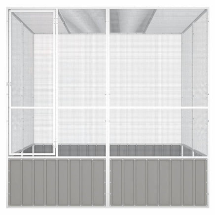 Bird Cage Grey 213.5x217.5x211.5 cm Galvanised Steel Kings Warehouse 