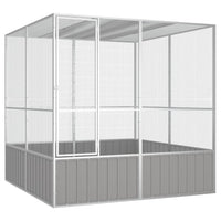 Bird Cage Grey 213.5x217.5x211.5 cm Galvanised Steel Kings Warehouse 