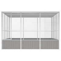 Bird Cage Grey 302.5x324.5x211.5 cm Galvanised Steel Kings Warehouse 
