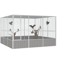 Bird Cage Grey 302.5x324.5x211.5 cm Galvanised Steel Kings Warehouse 