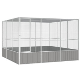 Bird Cage Grey 302.5x324.5x211.5 cm Galvanised Steel Kings Warehouse 