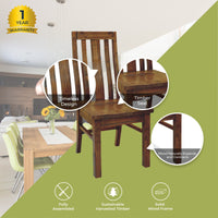 Birdsville Dining Chair Set of 2 Solid Mt Ash Wood Dining Furniture - Brown dining Kings Warehouse 