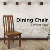 Birdsville Dining Chair Set of 2 Solid Mt Ash Wood Dining Furniture - Brown dining Kings Warehouse 