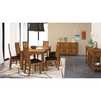 Birdsville PU Seat Dining Chair Set of 2 Solid Ash Wood Dining Furniture -Brown dining Kings Warehouse 