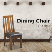 Birdsville PU Seat Dining Chair Set of 2 Solid Ash Wood Dining Furniture -Brown dining Kings Warehouse 