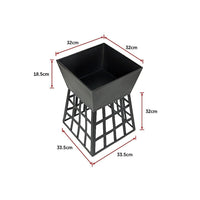 Black Fire Pit Square Log Patio Garden Heater Outdoor Table Top BBQ Camping Home & Garden Kings Warehouse 
