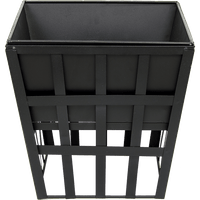 Black Fire Pit Square Log Patio Garden Heater Outdoor Table Top BBQ Camping Home & Garden Kings Warehouse 