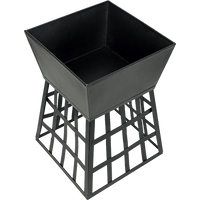 Black Fire Pit Square Log Patio Garden Heater Outdoor Table Top BBQ Camping Home & Garden Kings Warehouse 