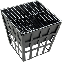 Black Fire Pit Square Log Patio Garden Heater Outdoor Table Top BBQ Camping Home & Garden Kings Warehouse 