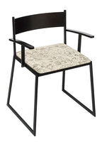 Black Metal Dining Chairs with Upholstered Seat - Set of 2 Furniture Kings Warehouse 