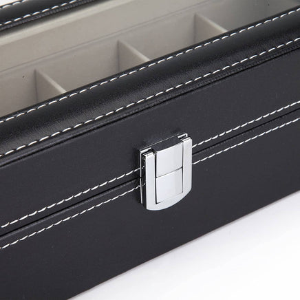 Black PU Leather Watch Organizer Display Storage Box Cases for Men & Women (6 slots) Kings Warehouse 