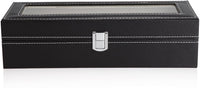 Black PU Leather Watch Organizer Display Storage Box Cases for Men & Women (6 slots) Kings Warehouse 