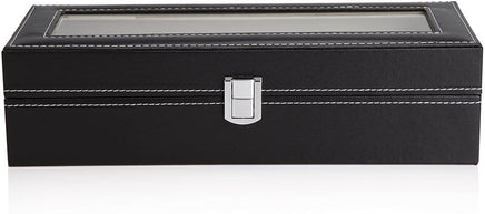 Black PU Leather Watch Organizer Display Storage Box Cases for Men & Women (6 slots) Kings Warehouse 