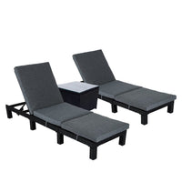 Black Rattan Sunlounge Set with Joining Coffee Table Afterpay Day Kings Warehouse 
