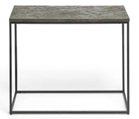 Black Sofa Side Table with Textured Wood Top Furniture Kings Warehouse 
