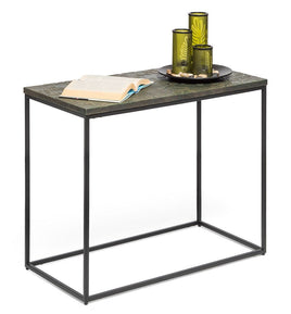 Black Sofa Side Table with Textured Wood Top Furniture Kings Warehouse 