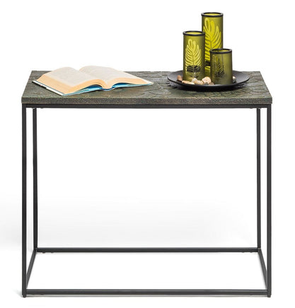 Black Sofa Side Table with Textured Wood Top Furniture Kings Warehouse 