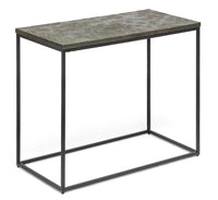 Black Sofa Side Table with Textured Wood Top Furniture Kings Warehouse 
