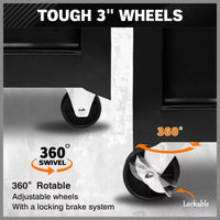 Black Tool Box 7 Drawer Chest Cabinet Trolley Toolbox Garage Storage Lockable Brake Health & Beauty Kings Warehouse 