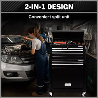 Black Tool Box 7 Drawer Chest Cabinet Trolley Toolbox Garage Storage Lockable Brake Health & Beauty Kings Warehouse 