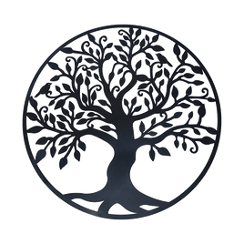 Black Tree of Life Wall Art Hanging Metal Iron Sculpture Garden 60cm Home & Garden Kings Warehouse 