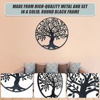 Black Tree of Life Wall Art Hanging Metal Iron Sculpture Garden 99cm Home & Garden Kings Warehouse 