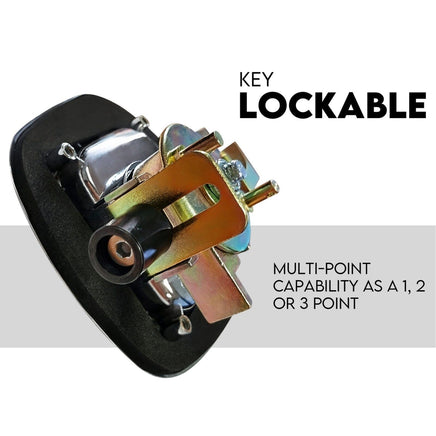 Black Whale Tail T Handle Lock Latch/Compression Lock Trailer Ute Toolbox Tools Kings Warehouse 