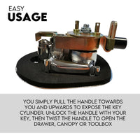 Black Whale Tail T Handle Lock Latch/Compression Lock Trailer Ute Toolbox Tools Kings Warehouse 