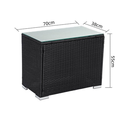 Black Wicker End Table Furniture Kings Warehouse 