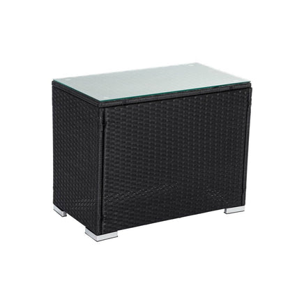 Black Wicker End Table Furniture Kings Warehouse 