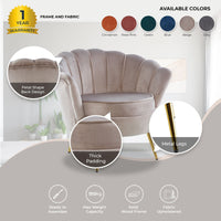 Bloomer Velvet Fabric Accent Sofa Love Chair - Beige Kings Warehouse 