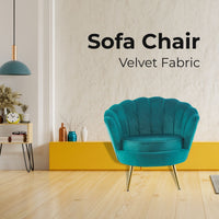 Bloomer Velvet Fabric Accent Sofa Love Chair - Green Kings Warehouse 