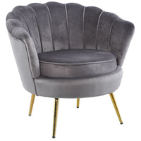 Bloomer Velvet Fabric Accent Sofa Love Chair - Grey Kings Warehouse 