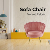 Bloomer Velvet Fabric Accent Sofa Love Chair - Rose Pink Kings Warehouse 