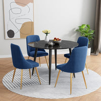 Blue Velvet Bistro Dining Set Furniture Kings Warehouse 