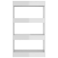 Book Cabinet/Room Divider High Gloss White 60x30x103 cm Engineered Wood Kings Warehouse 