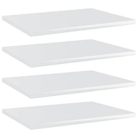 Bookshelf Boards 4 pcs High Gloss White 40x30x1.5 cm Engineered Wood Kings Warehouse 