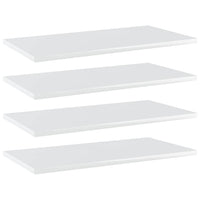 Bookshelf Boards 4 pcs High Gloss White 60x30x1.5 cm Engineered Wood