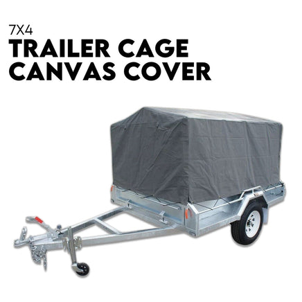 Box Cage Trailer Cover Canvas Tarp for 7x4 ft 600mm High Cage Outdoor Recreation Kings Warehouse 