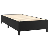 Box Spring Bed Frame Black 107x203 cm King Single Faux Leather Kings Warehouse 