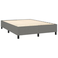 Box Spring Bed Frame Dark Grey 137x190 cm Double Fabric bedroom furniture Kings Warehouse 