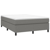 Box Spring Bed Frame Dark Grey 152x203 cm Queen Fabric bedroom furniture Kings Warehouse 