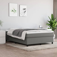 Box Spring Bed Frame Dark Grey 152x203 cm Queen Fabric bedroom furniture Kings Warehouse 