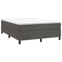 Box Spring Bed Frame Dark Grey 152x203 cm Queen Velvet bedroom furniture Kings Warehouse 