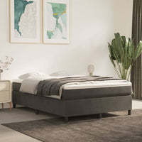 Box Spring Bed Frame Dark Grey 152x203 cm Queen Velvet bedroom furniture Kings Warehouse 