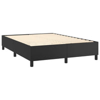 Box Spring Bed with Mattress Black 152x203 cm Queen Faux Leather bedroom furniture Kings Warehouse 