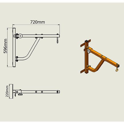 Boxing Punching Bag Wall Pivot Rack – Swivel Mount for Home Gym Sports & Fitness Kings Warehouse 