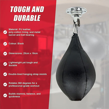 Boxing Speed Bag PU Leather MMA Punching Focus Bag Muay Thai Training Speed Sports & Fitness Kings Warehouse 