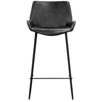 Brando Set of 2 PU Leather Upholstered Bar Chair Metal Leg Stool Vintage Grey bar stools Kings Warehouse 