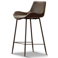 Brando Set of 4 PU Leather Upholstered Bar Chair Metal Leg Stool - Brown bar stools Kings Warehouse 